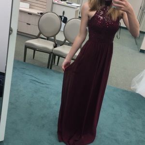 Long Burgundy Bridesmaid/Prom Dress NWOT